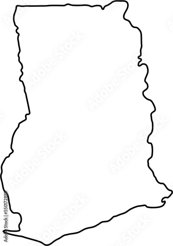 doodle freehand drawing of ghana map.