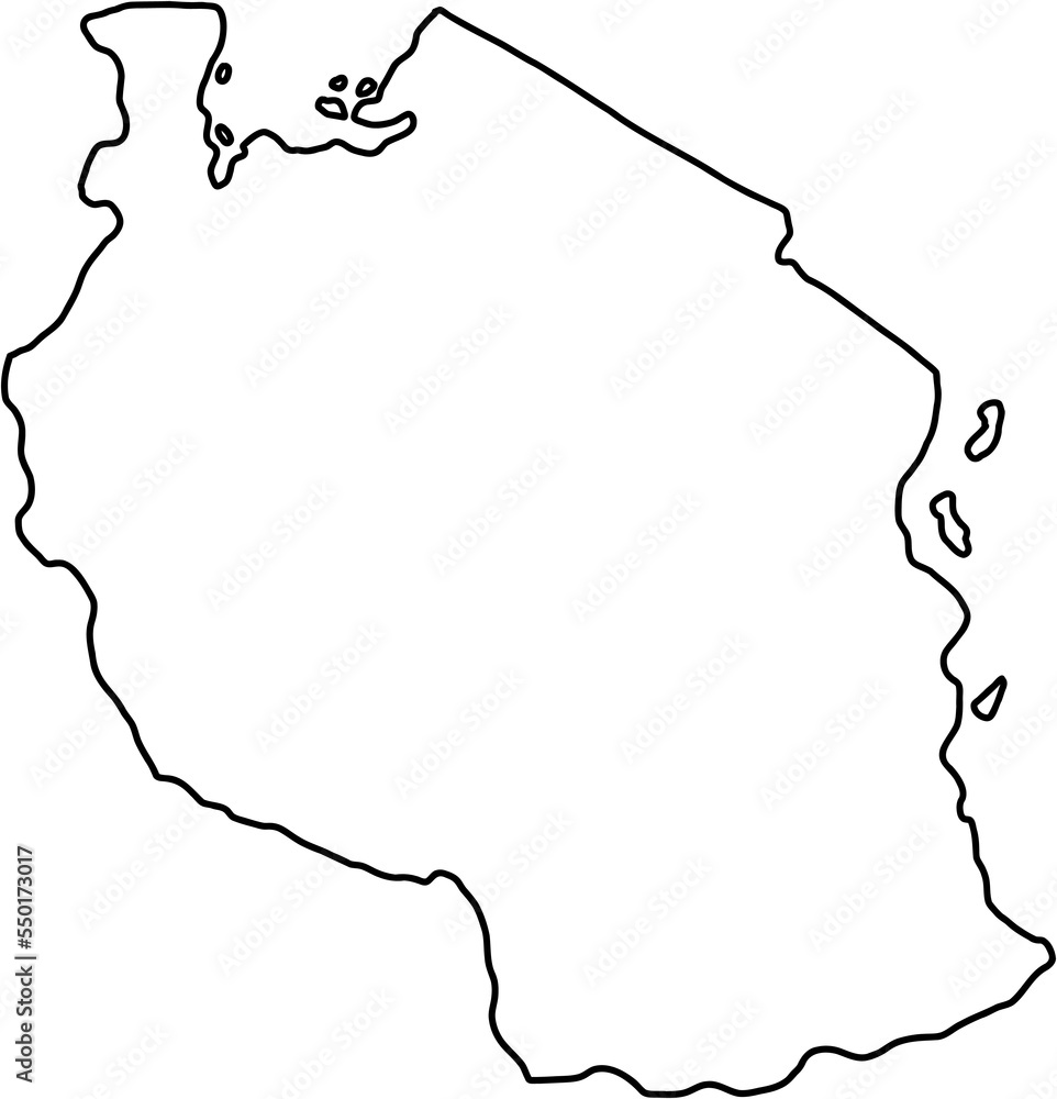 doodle freehand drawing of tanzania map. - obrazy, fototapety, plakaty 