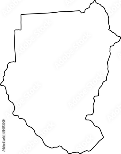 doodle freehand drawing of sudan map.