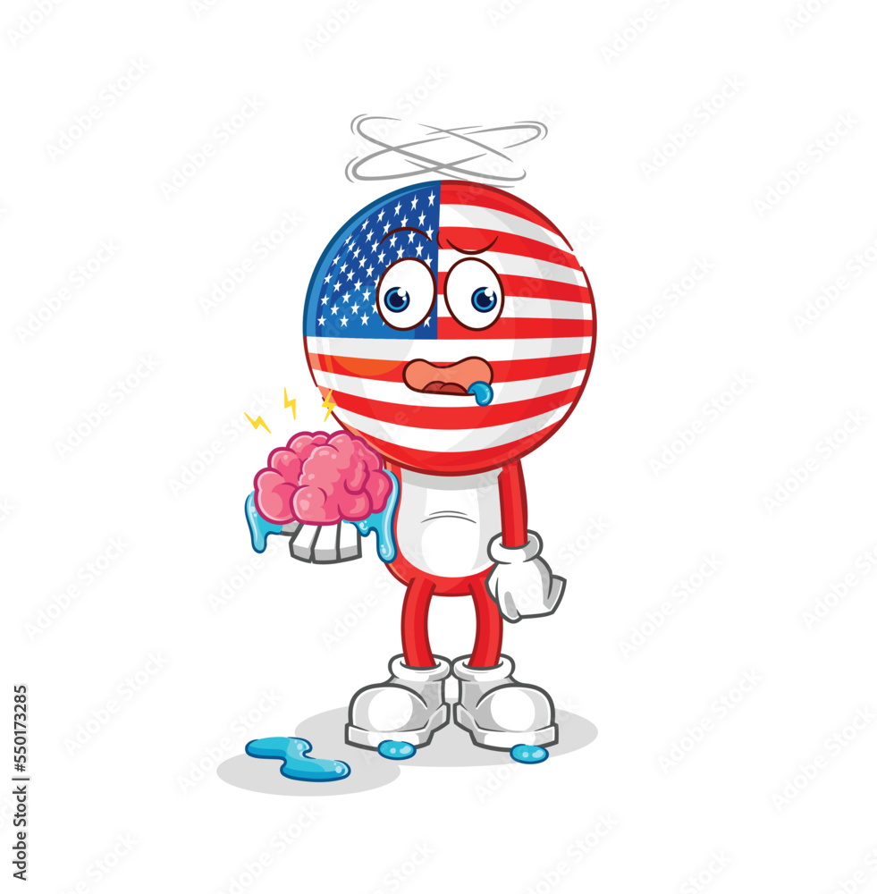 america no brain vector. cartoon character