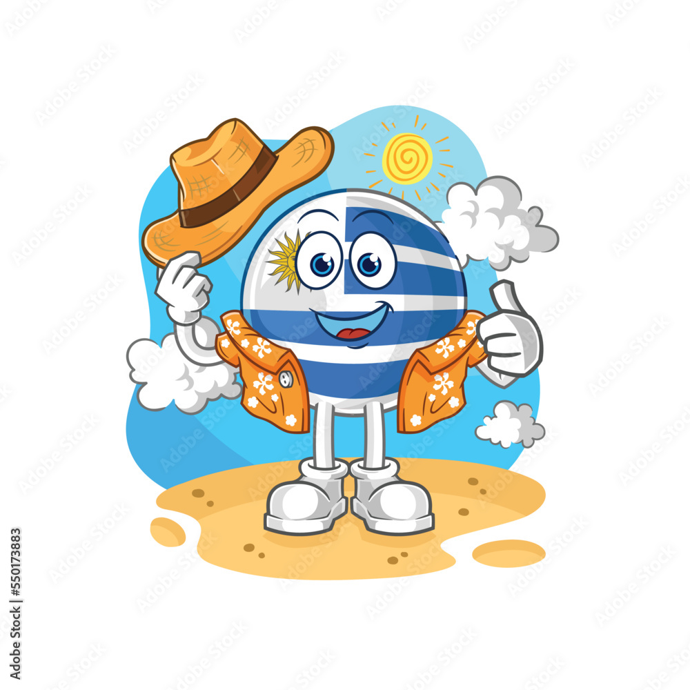 uruguay go on vacation. cartoon mascot vector uruguay go on vacation. cartoon mascot vector