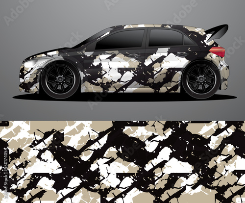 Rally car decal graphic wrap vector, abstract background