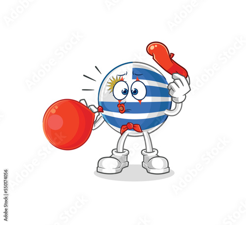 uruguay pantomime blowing balloon. cartoon mascot vector