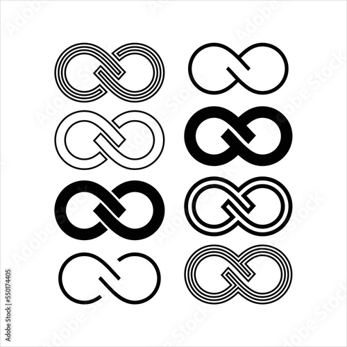 symbol connect and infinity logo template vector