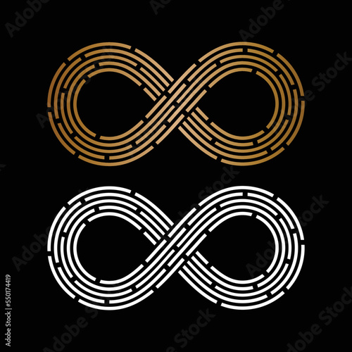 symbol connect and infinity logo template vector