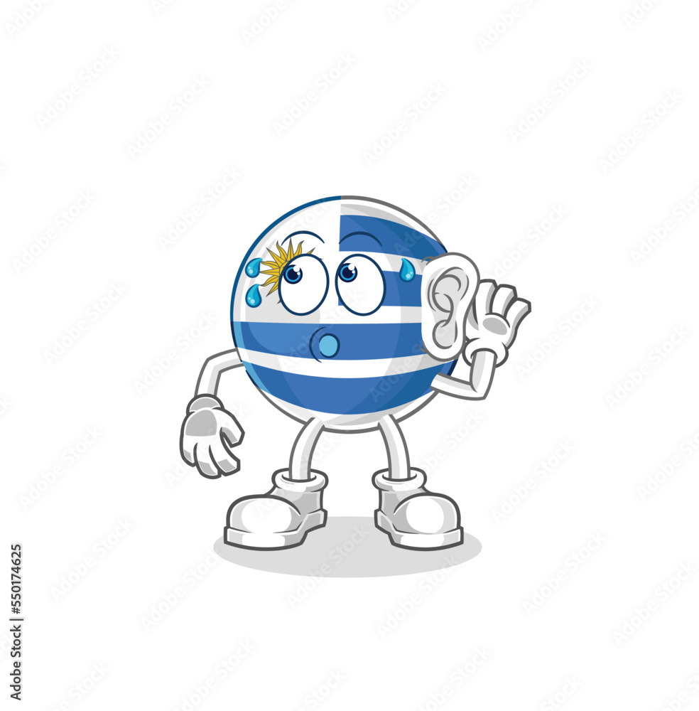 uruguay eavesdropping vector. cartoon character uruguay eavesdropping vector. cartoon character