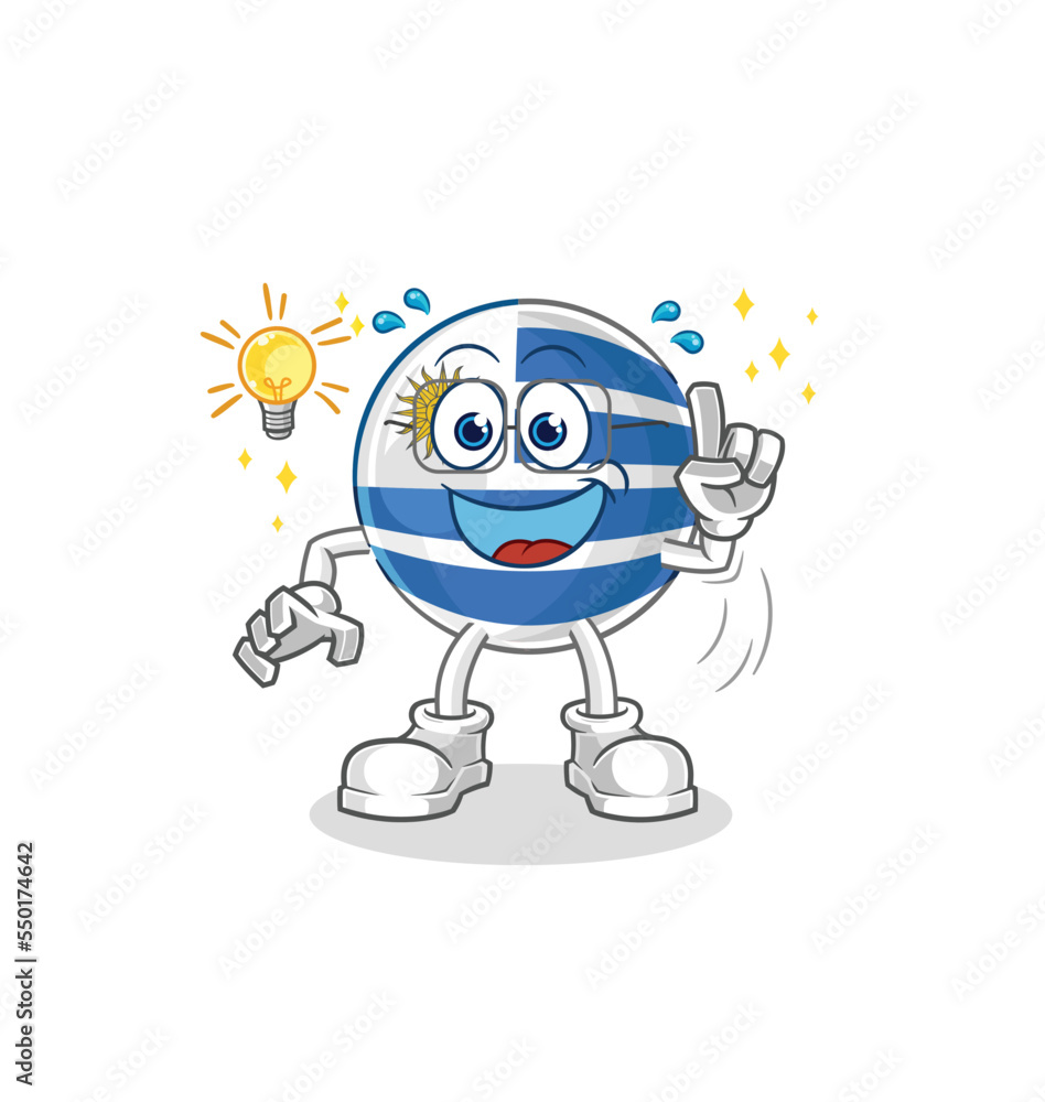 uruguay got an idea cartoon. mascot vector uruguay got an idea cartoon. mascot vector