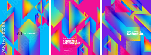Set of abstract backgrounds. Overlapping geometric elements composition. Vector Illustration For Wallpaper, Banner, Background, Card, Book Illustration, landing page