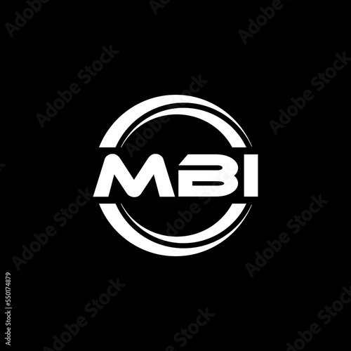 MBI letter logo design with black background in illustrator, vector logo modern alphabet font overlap style. calligraphy designs for logo, Poster, Invitation, etc. photo