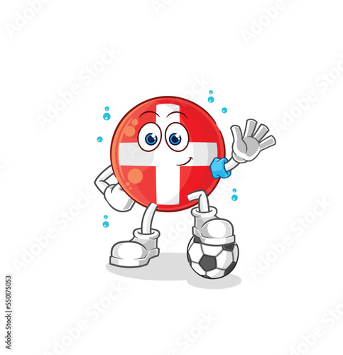 swiss playing soccer illustration. character vector