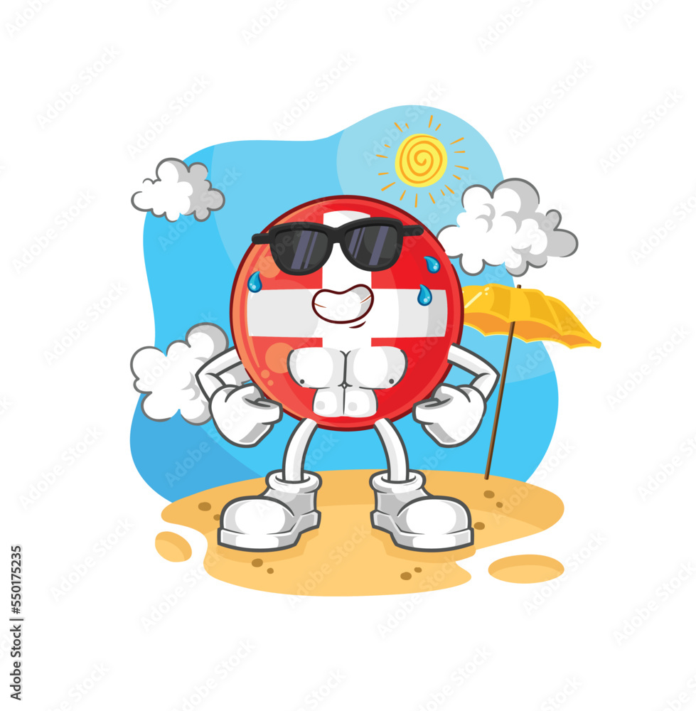 swiss sunbathing in summer. character vector swiss sunbathing in summer. character vector