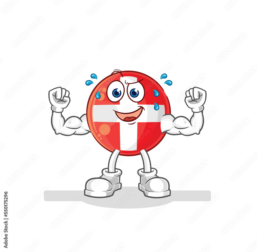 swiss muscular cartoon. cartoon mascot vector