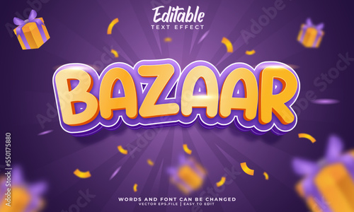 Bazzar text effect eps premium vector