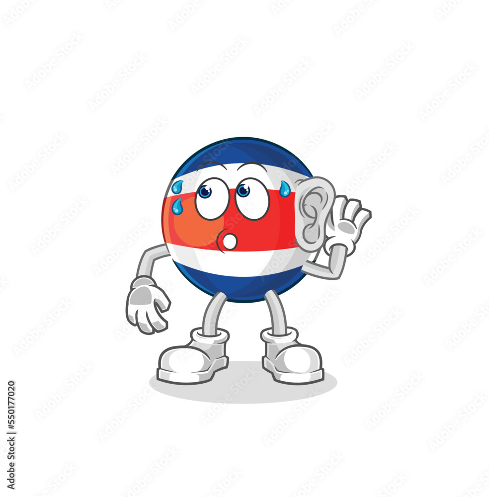 costa rica eavesdropping vector. cartoon character costa rica eavesdropping vector. cartoon character