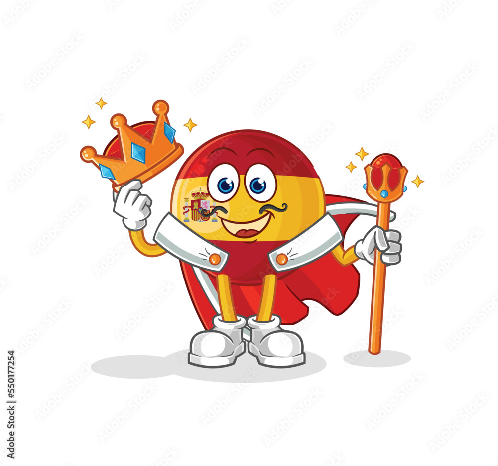 spain king vector. cartoon character