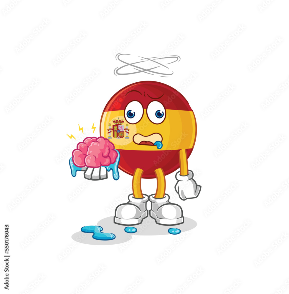 Fototapeta premium spain no brain vector. cartoon character