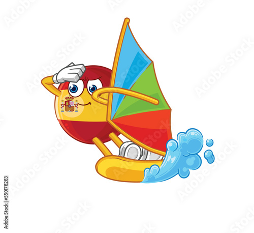 spain windsurfing character. mascot vector © dataimasu