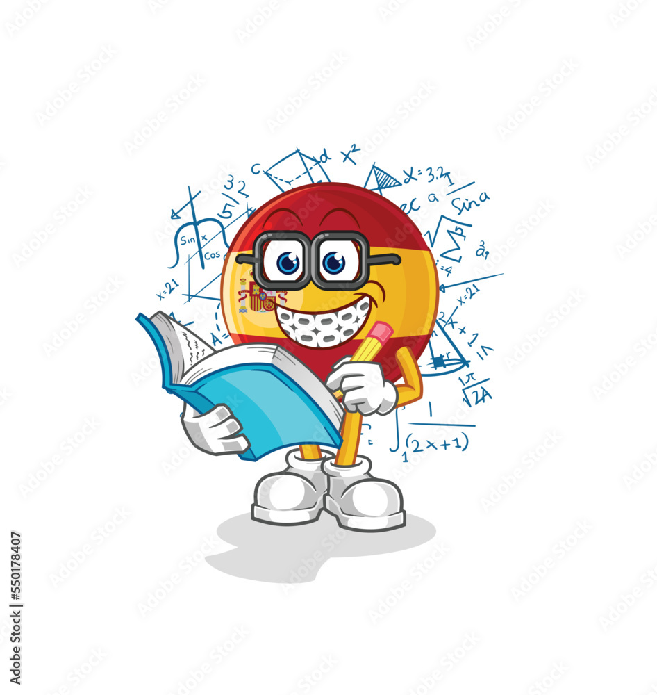 spain geek cartoon. cartoon mascot vector