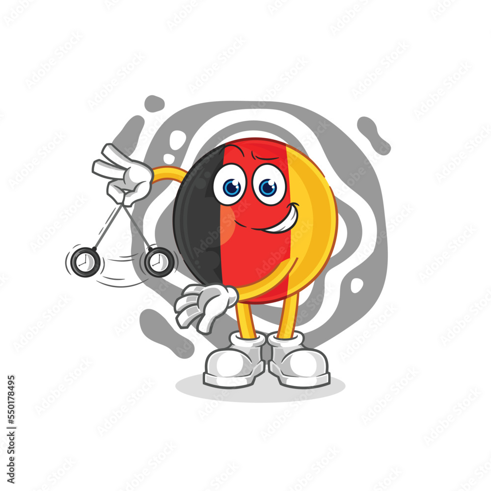 belgium hypnotizing cartoon. cartoon mascot vector