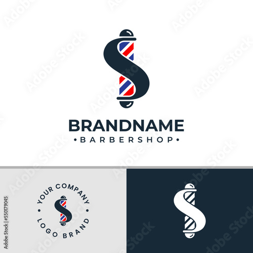 Letter S Barbershop Logo, suitable for any business related to barbershop with S initial.