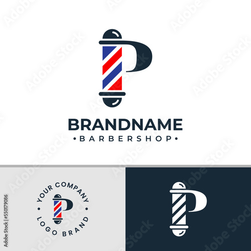 Letter P Barbershop Logo, suitable for any business related to barbershop with P initial.