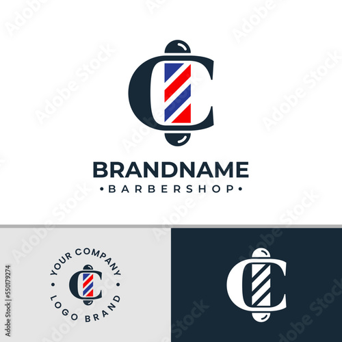 Letter C Barbershop Logo, suitable for any business related to barbershop with C initial.