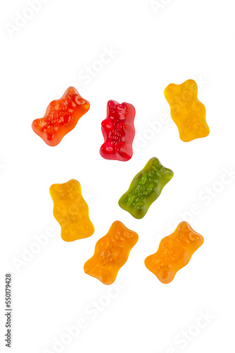 jelly bears candy isolated on a transparent background. Jelly Bean.