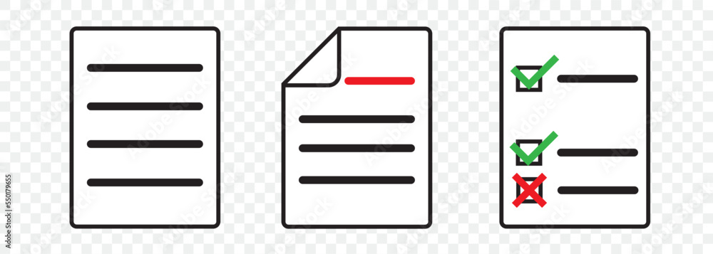 Paper documents icons. Line sumbol. File icon. Folded written paper. Line icon Paper documents icons. Line sumbol. File icon. Folded written paper. Line icon