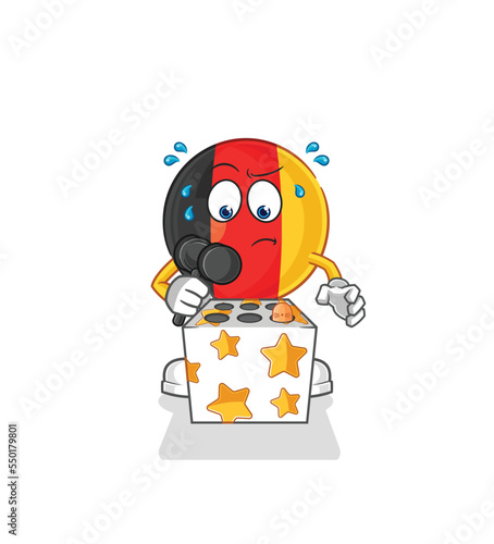belgium play whack a mole mascot. cartoon vector