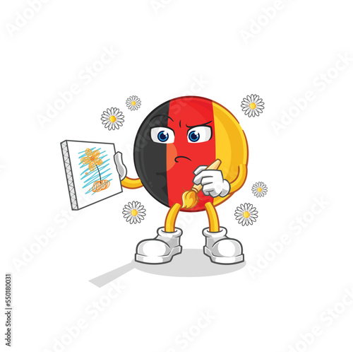 belgium traditional painter cartoon character vector