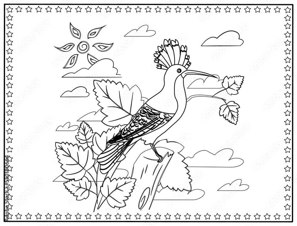 coloring page , design for relaxation.Easy coloring book for kids and