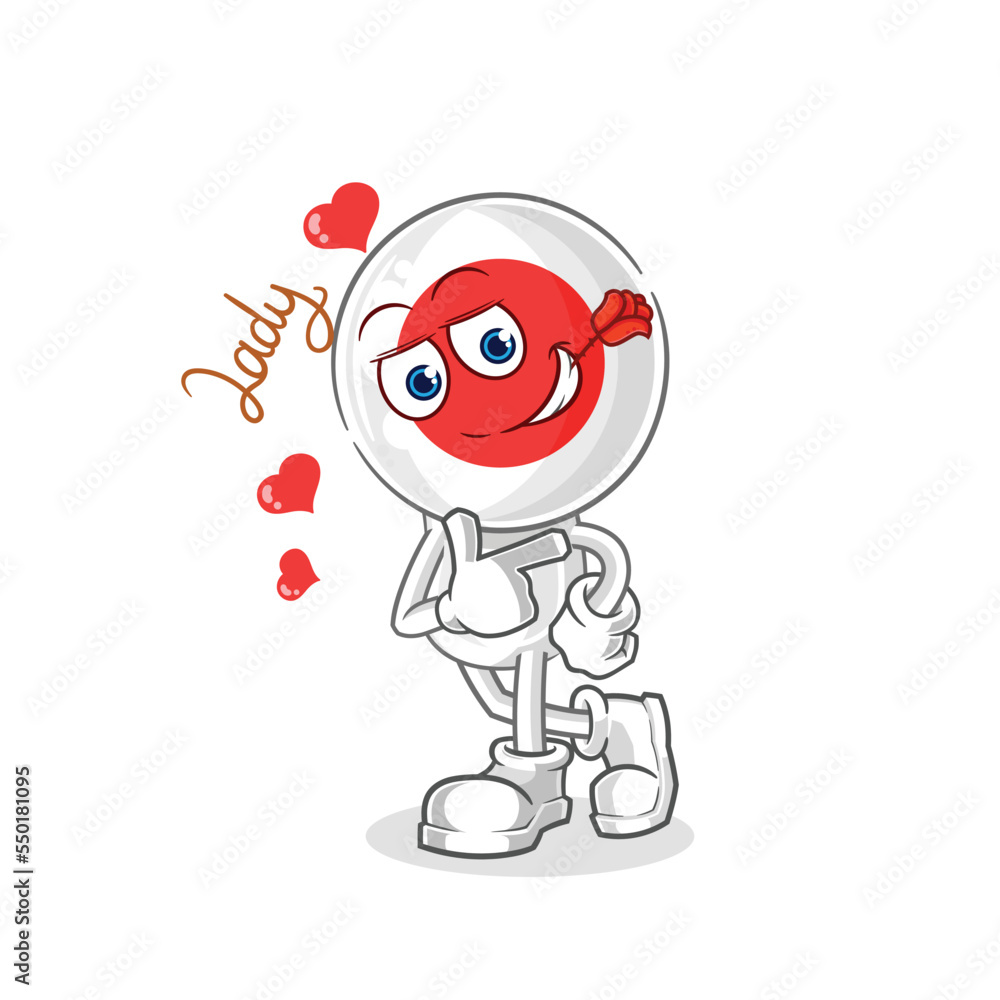 japan flirting illustration. character vector