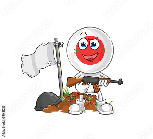 japan army character. cartoon mascot vector