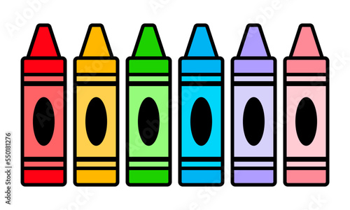 Set of Colorful Crayons