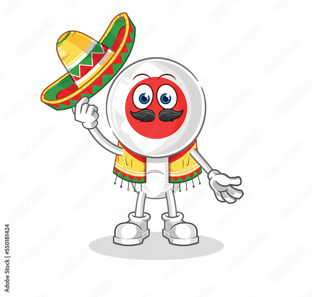 japan Mexican culture and flag. cartoon mascot vector