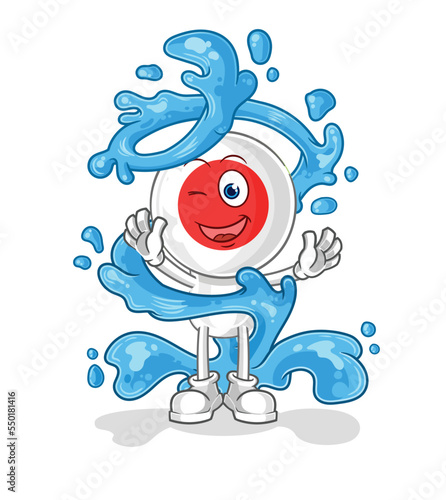 japan fresh with water mascot. cartoon vector