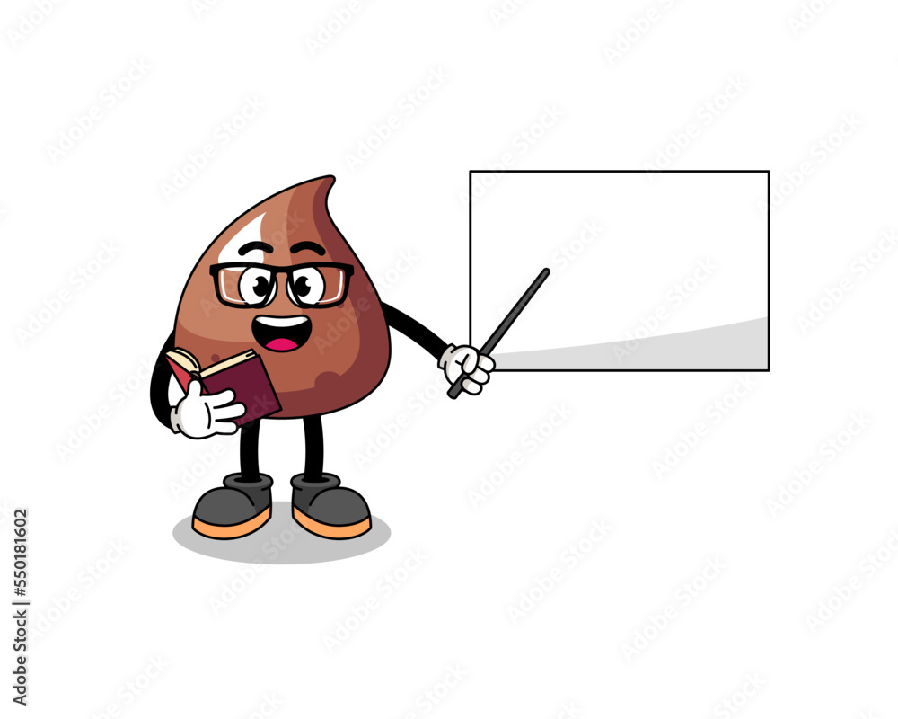 Mascot cartoon of choco chip teacher Mascot cartoon of choco chip teacher