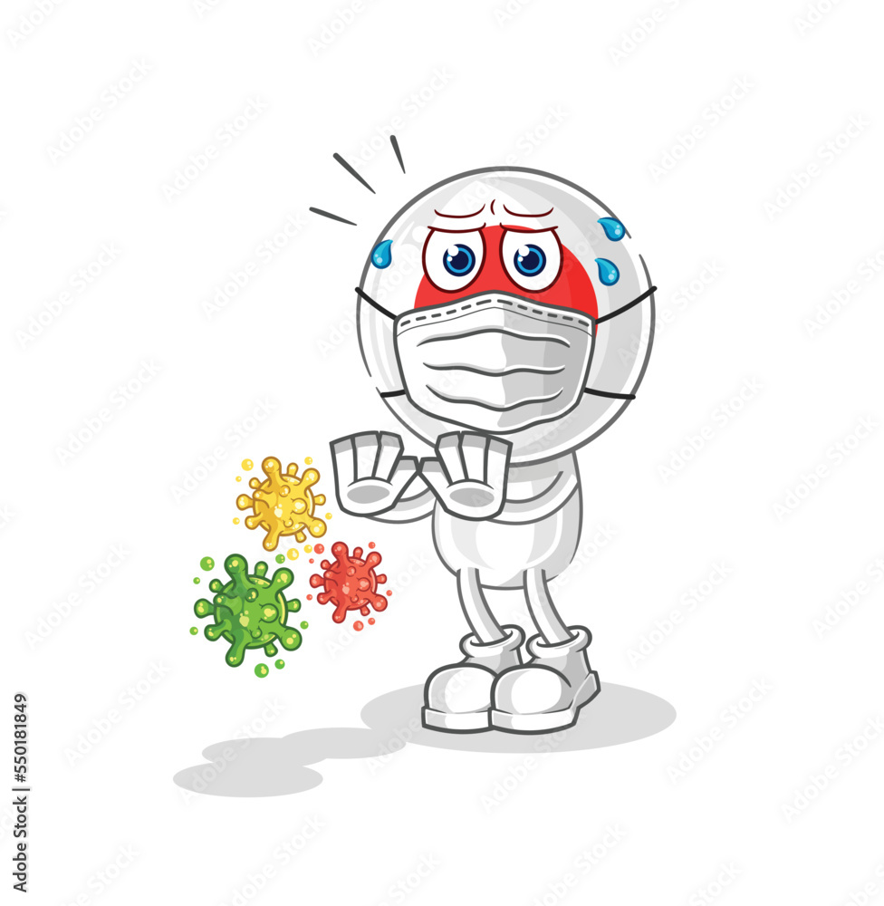japan refuse viruses cartoon. cartoon mascot vector japan refuse viruses cartoon. cartoon mascot vector