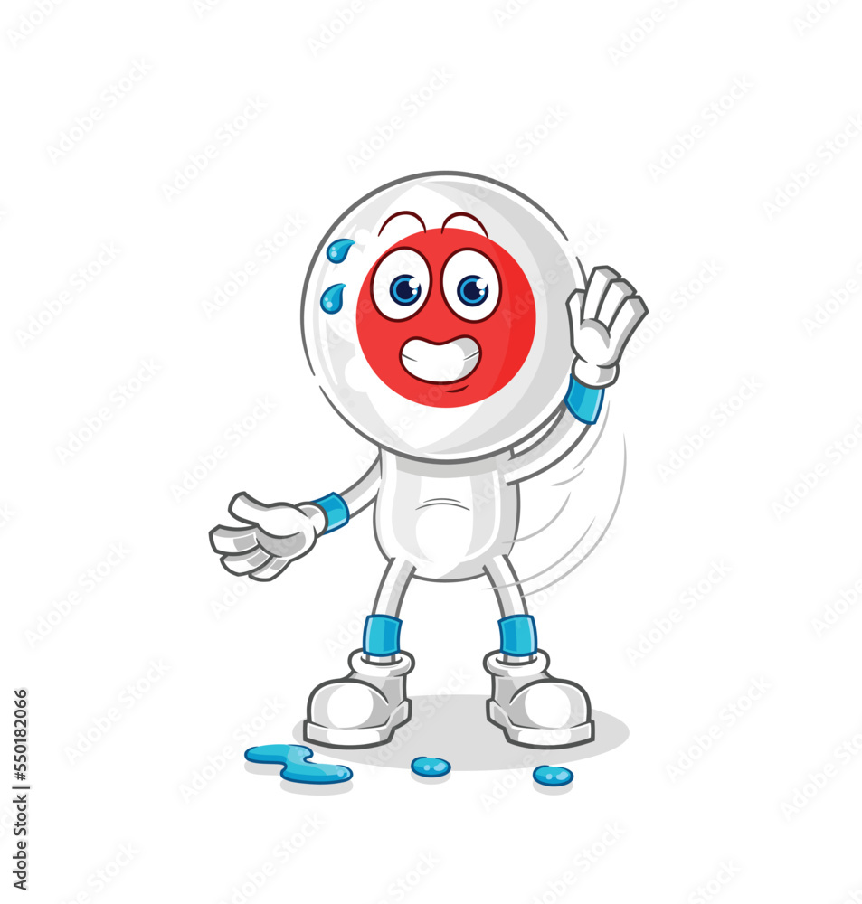 japan stretching character. cartoon mascot vector japan stretching character. cartoon mascot vector