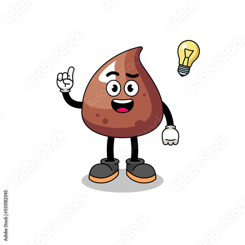 choco chip cartoon with get an idea pose