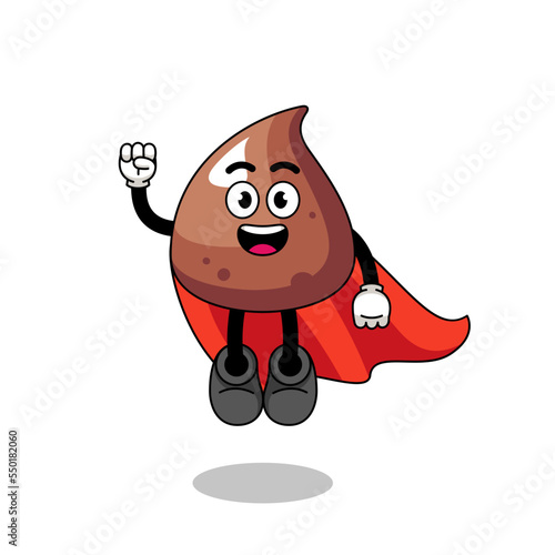choco chip cartoon with flying superhero