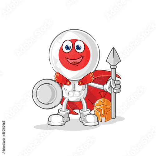 japan spartan character. cartoon mascot vector