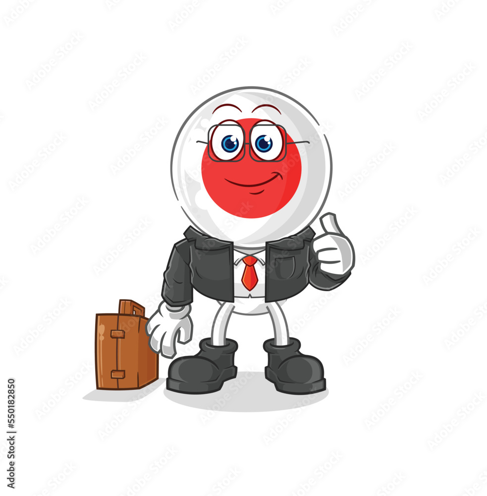 japan office worker mascot. cartoon vector