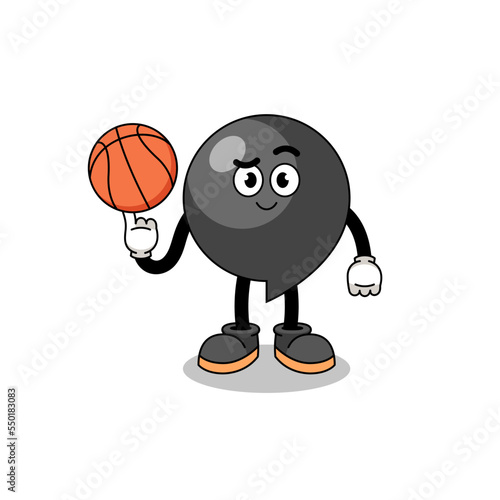 comma symbol illustration as a basketball player