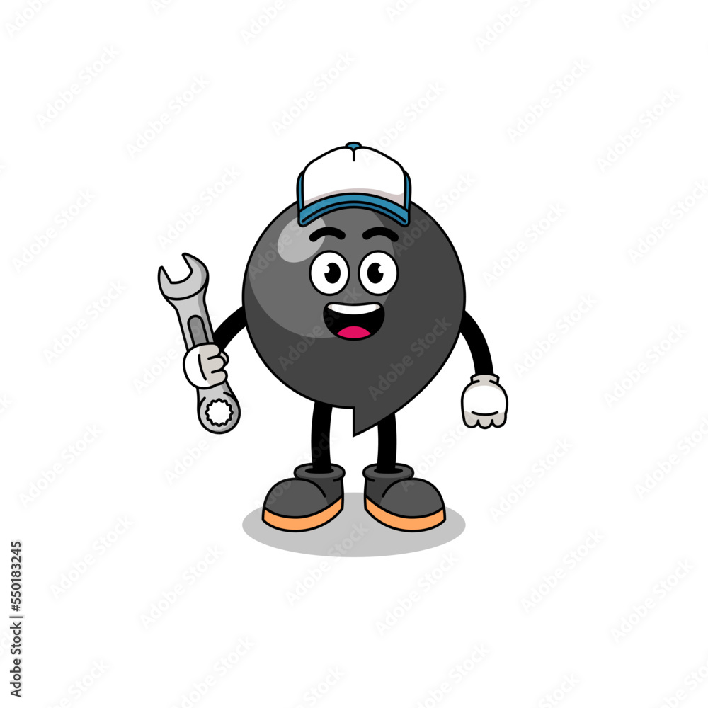 Fototapeta premium comma symbol illustration cartoon as a mechanic