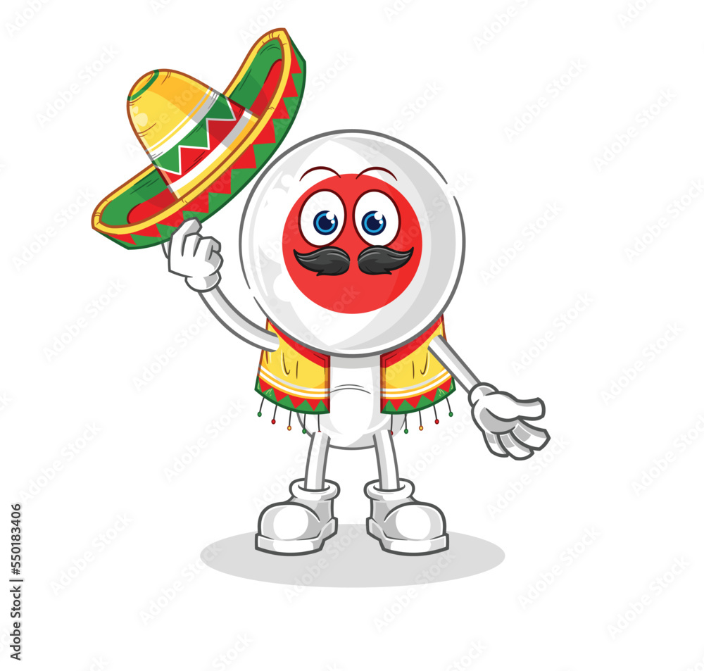 japan Mexican culture and flag. cartoon mascot vector