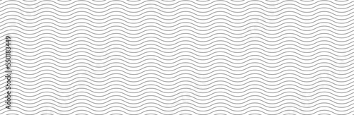 Curved wave lines pattern on white background. Wave striped lines pattern for backdrop and wallpaper template. Simple curved lines with repeat stripes texture. Striped background, vector