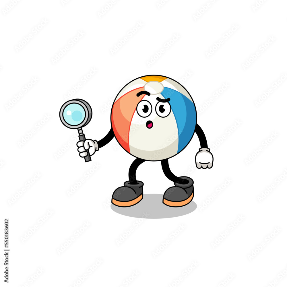 Mascot of beach ball searching
