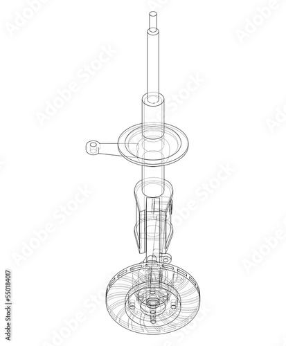 Car suspension with shock absorber