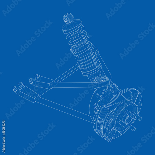 Car suspension with shock absorber